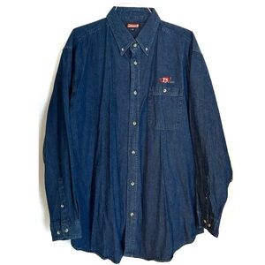 Vintage Coleman Men’s Blue Jean Denim Button Down Shirt Large 100% Cotton Tool